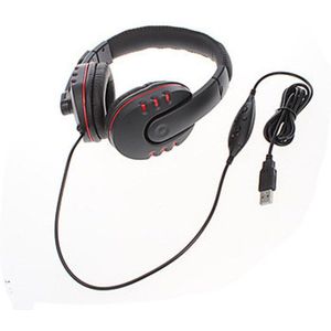 Geavanceerde Headset Zwart + Rood Usb Wired Stereo Micphone Gaming Hoofdtelefoon Voor Sony PS3 Voor PS4 Pc L0315