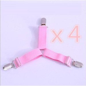 4Pcs Grijpers Jarretel Koord Haak Loop Sluitingen Verstelbare Elastische Matrashoes Verstelbare Bed Sheet Fasteners Bandjes