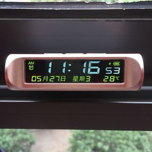Elektronische Tafel Klok Solar Opladen Alarm Led Digitale Horloge Auto Klok Elektrische Reloj De Mesa Digitale Led Wekker BA60SZZ