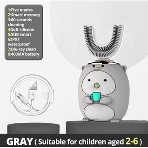 De Tandenborstel Elektrische U-Vormige Baby Oplaadbare Waterdichte 6-14 Oude Kinderen Tandenborstel