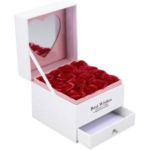 Kerst Doos Zeep Roos Bloem Dubbele Lade Hout Ketting Geschenkdoos Meisje Valentine Sieraden Box Zak Moeder