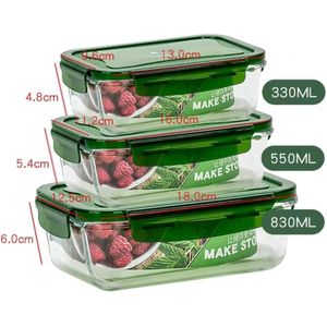 Draagbare Gezonde Glas Lunchbox Bento Dozen Magnetron Servies Voedsel Opslag Container Foodbox Glazen Kommen