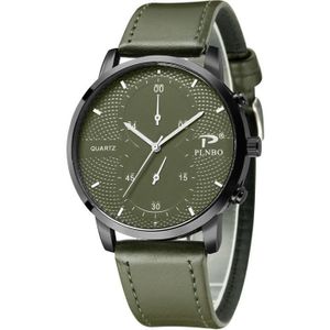 Green Business Polshorloge Mannen Horloges Beroemde Pu Lederen Horloge Mannelijke Quartz Horloge Voor Mannen Klok Uur Hodinky mannen