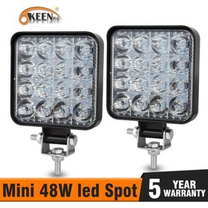 Okeen Mini 48W Wrok Licht Led Bar Offroad 12V 3.3in Voor Truck Off-Road Tractor Suv 4X4 Auto Led Koplampen Fog Verlichting Spot