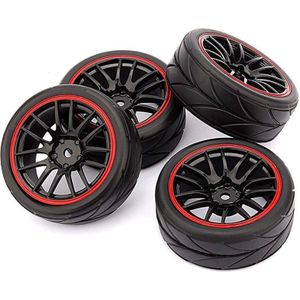 4 Stuks 12 Mm Hub Velgen & Rubber Banden Voor Rc 1/10 On-Road Touring Drift Auto R