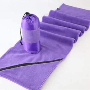 30*110 cm Microfiber Stof Sport Handdoek met Rits Super Absorberende Handdoeken Snel Droog Reizen Gym Fitness Golf Yoga Handdoek