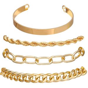 17Km Barokke Parel Dikke Ketting Armbanden Set Voor Vrouwen Punk Goud Zilver Kleur Crystal Armbanden Armband Sieraden