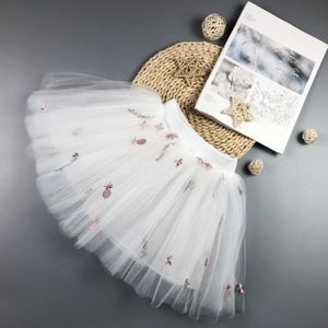 Kinderen Puffy Tutu Rokken Zomer Mesh Geborduurde Geplooide Kids Pettiskirt Peuter Prinses Tule Party Dance Minirokken