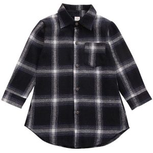 1-7 jaar Peuter Kids Casual Shirt Tops Baby Jongens Meisjes Lange Mouwen Blouse Button Tops Plaids Losse kleding Herfst Lente