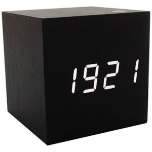 Kubus Houten Klok Digitale LED Desk Tafel Wekker Thermometer Klinkt Controle LED display Kalender BestSelling2018Products