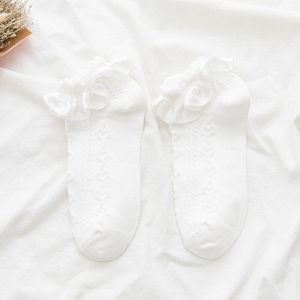 Leuke Ruffle Lolita Sokken Voor Vrouwen Harajuku Lace Stroken Katoenen Sokken Zoete Cosplay Kostuums Prinses Sokken Vrouwelijke Enkel Sox