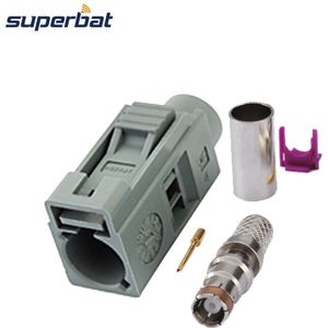 Superbat 10 Stuks Fakra Connector Crimp Vrouwelijke Grey Afstandsbediening Keyless Entry Voor Coaxiale Kabel LMR195,RG58