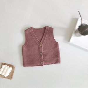 Lente En Zomer Kleding Mannen En Vrouwen Baby Veelzijdige Baby 0-2 Jaar-Oude vest Katoen Gebreide Trui Vest Jas
