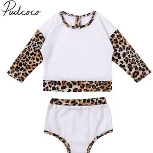 Pasgeboren Baby Baby Meisjes Mode 2Pcs Outfit Set Lange Mouwen Leopard Patchwork Top Shorts Set Lente Herfst Outfits