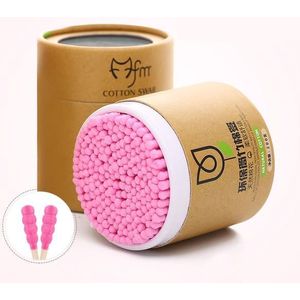 200 stks/doos Bamboe Natuurlijke Wattenstaafjes Sticks Oren Schoon Gereedschap Katoen Bud Tweekoppige Zachte Vrouwen Make-Up