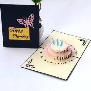 10Pcs 3D Pop Up Kaarten Verjaardag Afstudeerders Kaart Festival Card Souvenirs Levensechte Cake Cadeaus Voor Jongen Dad Kinderen vader