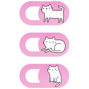 3Pcs Schattige Kat Webcam Cover Laptop Camera Slide Blocker Computer Camera Cover Anti Gluren Camera Beschermende Cover Set