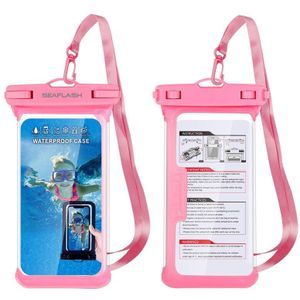 Anti-Vallen Waterdichte Telefoon Tas Zwemmen Duiken Telefoon Case Houder Onderwater Snowproof Touchscreen Telefoon Houder Hieronder 6.9Inch