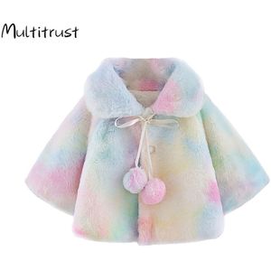 Herfst Winnaar Baby Kids Meisjes Jassen Tie Dye Gedrukt Mode Sjaal Thicken Mantel Kinderen Kleding Baby Meisjes Bovenkleding 1-6Y