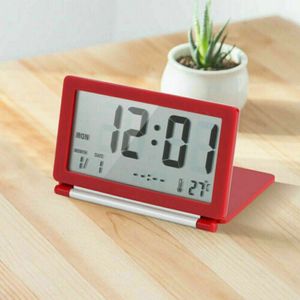 Draagbare Opvouwbare Digitale Wekker Kleine Display Reizen Wekker Met Kalender Temperatuur
