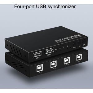 Usb Km Switch Box Usb 2.0 Toetsenbord Muis Synchro 2 Poorten USB-A Naar 4 Poorten USB-B Gaming Controller Voor Monitor computer