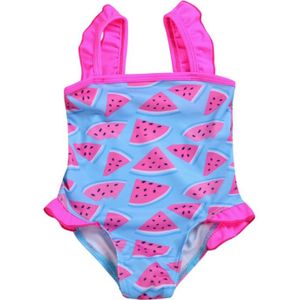 Zomer Baby Badmode Meisjes Leuke Ruches Watermeloen Print Sling Mouwloos Bodysuit Badpak Zomer Strand Draagt