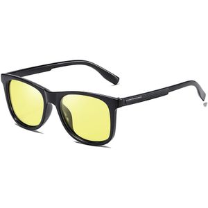Vierkante Meekleurende Lens Gepolariseerde Mannen Dag & Nachtzicht Rijden Zonnebril, zwart Anti-Glare Mannelijke Driver Tac Zonnebril S176