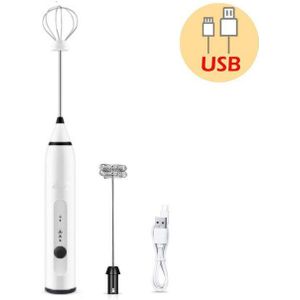 Whisk 3-Snelheden Eiklopper Koffie Melk Drinken Whisk Mixer Heads Eierklopper Frother Stirrer Usb Oplaadbare Handheld Voedsel Blender Tool