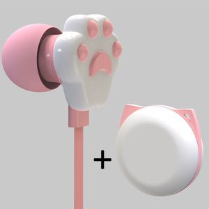3.5Mm Wired Oortelefoon Voor Meisjes Leuke Kat Poot In-Ear Hoofdtelefoon Met Microfoon Gaming Stereo Muziek Oordopjes Headset voor Samsung Xiaomi