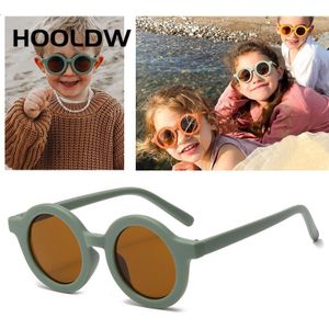 Hooldw Mode Ronde Kinderen Zonnebril Jongens Meisjes Vintage Zonnebril Kinderen Baby UV400 Bescherming Eyewear Oculos De Sol