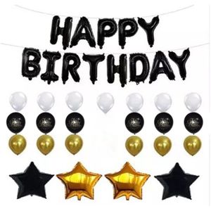 16 Inch Brief Aluminium Folie Ballon Happy Birthday Party Decoraties Golde Zwart Baby Verjaardagstaart Ballonnen Verjaardag Banner
