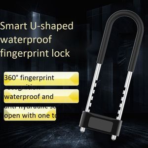 Smart U Lock Vingerafdruk Slot IP65 Waterdicht Anti-Diefstal Fietsslot Motorfiets Slot Kantoor Glas Deurslot