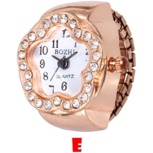 Stijlvolle Sieraden Horloges Mode Vrouwen Mannen Kleine Wijzerplaat Klok Quartz Horloge Creatieve Staal Cool Elastische Finger Ring Horloge * een