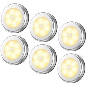 Motion Sensor Nachtlampje Draadloze Ronde Led Light Kast Trap Lamp Magneet Veilig Hal Badkamer Slaapkamer Keuken Kast Verlichting