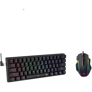 Victsing PC356 Rgb Bedraad Mechanische Toetsenbord PC278 8000Dpi Bedrade Gaming Muis Set Geschikt Voor Toetsenbord En Muis Gamers