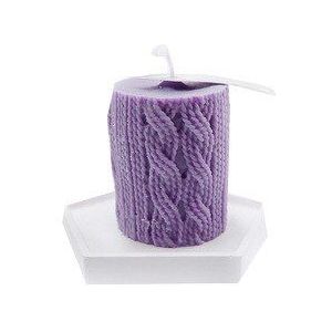 Creatieve 3D Breiwol Cilinder Siliconen Mal Lijnen Cilinder Vorm Diy Kaars Handgemaakte Aromatherapie Gips Kaars CraftLA271