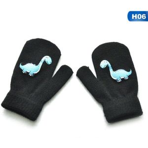 Leuke Cartoon Dinosaurus Patroon Handschoenen Voor Kinderen Peuter Winter Warmte En Fluwelen Dikke Gebreide Handschoenen Kids Outdoor Wanten