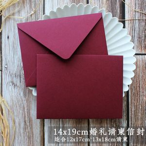 20 stks/set Blank Rood Papier Dikker Enveloppen Bruiloft Uitnodiging Wenskaarten Verjaardag Party 19*14cm