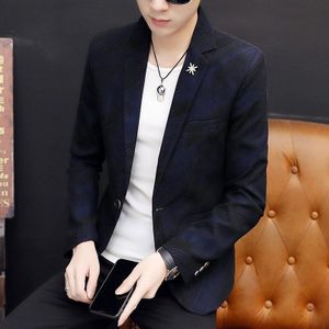 Jacquard Bronzing Kleine Pak Mannen Zwarte Persoonlijkheid Knappe Schurk Knappe Slanke Casual Pak Mannen Lange Mouwen Jas