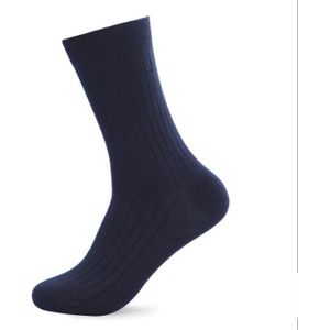 5 Paren/partij Mannen Sokken Katoen Zwart Wit Business Man Sokken Ademend Strepen Dubbele Naald Mannelijke Lange sokken