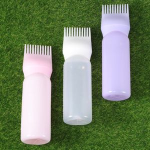 3Pcs Haarverf Fles Draagbare Professionele Plastic Duurzaam Verven Fles Doseren Fles Met Kam Voor Salon