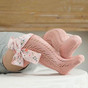 Leuke Flower Bows Baby Sokken Zomer Mesh Baby Jongens Meisjes Kniehoge Sokken Kinderen Kinderen Lange Sokken