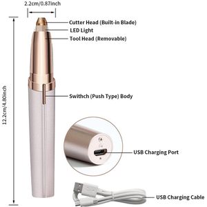 Wenkbrauw Epilator Pijnloos Precisie Wenkbrauw Trimmer Wenkbrauwen Facial Gezicht Scheermes Voor Vrouwen Facial Ontharing Met Led Licht