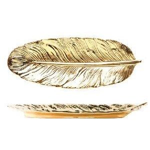 Keramische Trays Ins Stijl Groene Banaan Bladvorm Goud Porselein Dessert Sieraden Schaaltje Servies Home Decor Veer Plaat