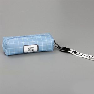 1pcs Kawaii Rits Chinese Karakters Pu Etui Roze Blauw Leuke Pen Box Potlood Tas Schoolbenodigdheden Briefpapier