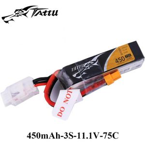 Ace Tattu Lipo Batterij 7.4V 7.6V 450Mah 1S 2S 3S 4S 75C 95C met XT30 Plug Lange Grootte Rc Batterijen Voor 120 Size Fpv Drone Frame