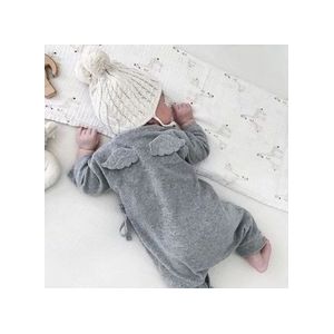 Leuke Terug Vleugels Baby Rompertjes Lange Mouw Grijs Wit Katoen Kids Jongen Meisjes Romper Jumpsuit Baby Baby Herfst Kleding Outfits