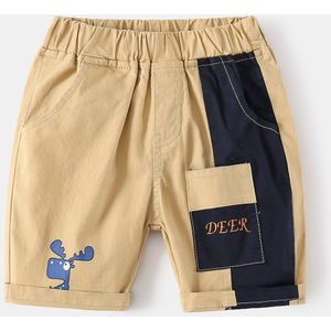 Patchwork Jongens Shorts Zomer Katoen Mode Peuter Knie Lengte Broek Elastische Taille Broek Kinderen Kinderkleding