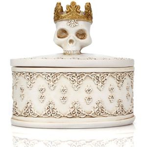 Creatieve Gothic Vintage Mini Opbergdoos Skeletschedel Crown Sieraden Ketting Earromgs Organizer Houder Desktop Decor