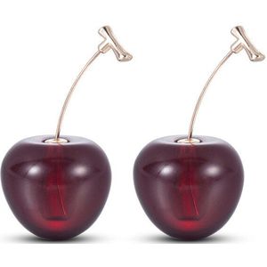 Mode Oorbellen Vrouwen Meisjes Hars Leuke Ronde Dangle Rode Kersen Oorbellen Sieraden